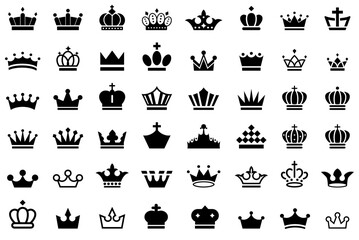 A collection of business award crown icons
