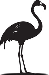Flamingo Silhouette Vector Illustration White Background