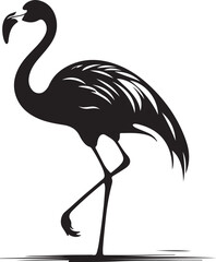 Flamingo Silhouette Vector Illustration White Background