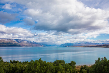Lake Tekapo is the second-largest of three roughly parallel lakes running north–south along the...
