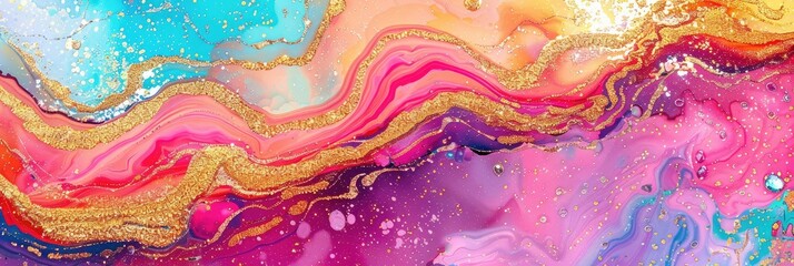 Glitter pop background with colorful marble pattern