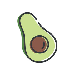 Avocado line icon. Avocado outline isolated on white background. Vector illustration