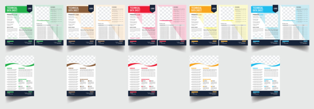 Technical Data Sheet layout template. Product Catalogue & modern a4 product catalog design template, Minimalist product brochure template design, A4 flyer, corporate flyer, business flyer, catalog