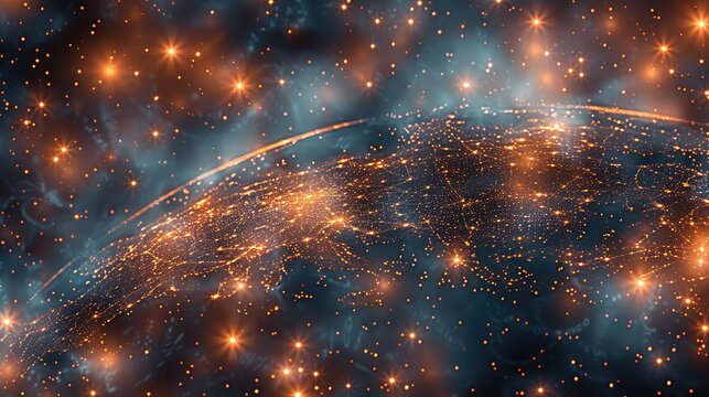 An earth tone background image showing the combination of social media and a decentralized marketplace for freelancers to to buyers globally. Generative AI.