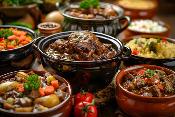 Mouthwatering Array of Slow Cooker Dishes Ready to Serve