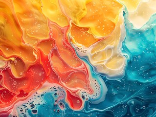 Vibrant Fluid Motion and Swirling Colorful Patterns in Digital Artwork - obrazy, fototapety, plakaty