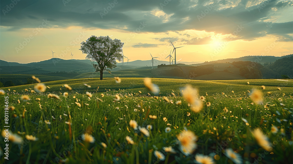 Poster digital future in the field of green energy. generative ai.