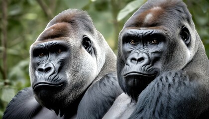 A Dominant Silverback Gorilla Keeping A Watchful E