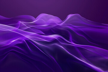 A deep purple wave, rich and mysterious, moves fluidly over a minimalist abstract background, symbolizing depth and complexity.