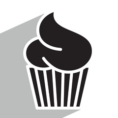 cupcake simple icon, vector illustration