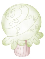 green cartoon tree