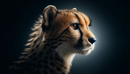 a cheetah in a portrait style