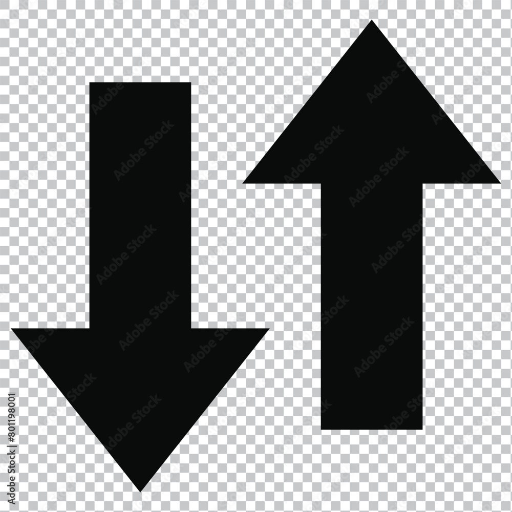 Poster up and down arrows vector icon isolated on transparent background, up and down arrows transparency l