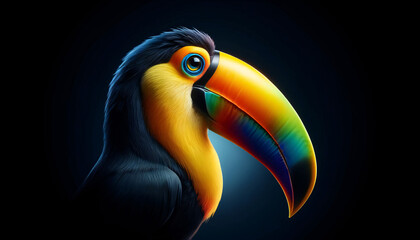 Naklejka premium a toucan in a portrait style