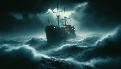 Obraz premium ship in the storm