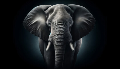 elephant in a portrait style