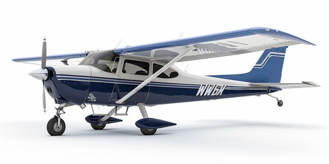 Side view of Cessna 172 in white background