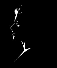 1480_Profile silhouette of young woman in backlight