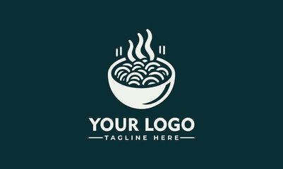 hot bowl noodle logo vector design for food restaurant logo concept vector template ramen noodle logo design illustration with bowl