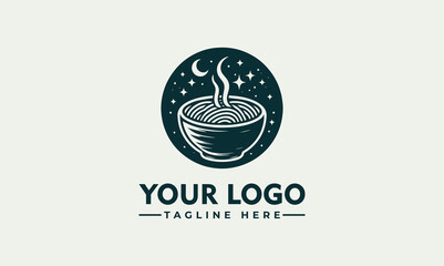 hot bowl noodle logo vector design for food restaurant logo concept vector template ramen noodle logo design illustration with bowl