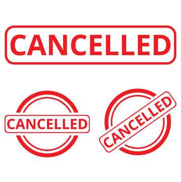 Icono de Cancelado en color rojo. Vector