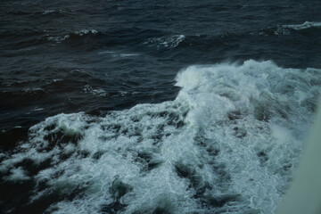foam of waves in the stormy sea