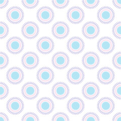 Pastel Colorful Pink And Blue Circle Seamless Pattern Abstract Background. Vector Illustration. Wallpaper