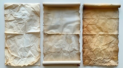 Nostalgic Collage of Worn Paper and Tape
