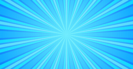 Blue Sunburst Pattern Background. Rays. Radial. Winter Banner. Vector Illustration
