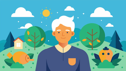 A retiree enjoying a peaceful financial journey content with their previous decisions and financial security.