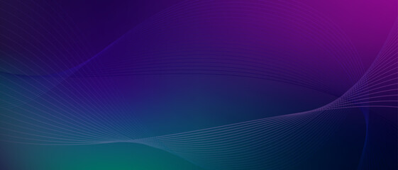 Flowing lines against a gradient of deep purples and blues, vector background