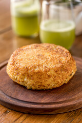 potato omelette with lemonade ready to eat