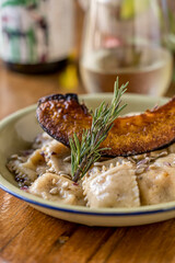 ravioli with roasted pumpkin ready to eat