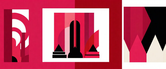 Fototapeta premium illustrazione con elementi geometrici a tema astratto contemporaneo