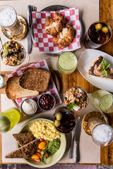 breakfast coffee lemonade toast eggs croissants