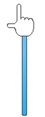 Pixel Art Blue Hand Sign Stick
