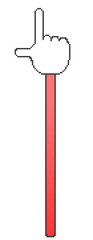 Pixel Art Red Hand Sign Stick