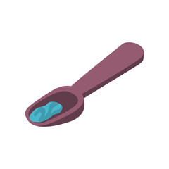 Cartoon Color Wooden Shovel Marijuana CBD Concept Flat Design Style Isolated on a White Background. Vector illustration