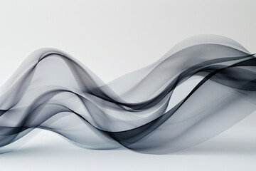 Graphite gray wave abstract, sleek and smooth graphite gray wave flowing on a white backdrop.