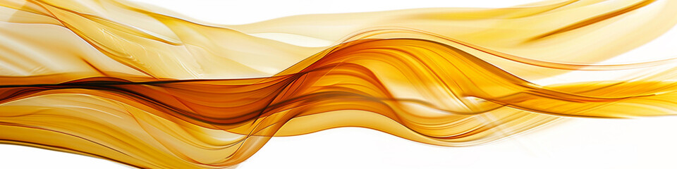 Honey gold wave abstract, warm and inviting honey gold wave flowing smoothly on a white background.
