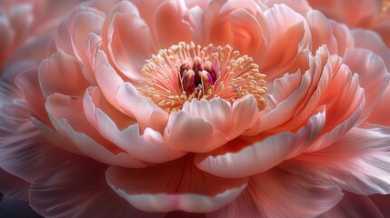 A beautiful close-up of a pink peony flower.