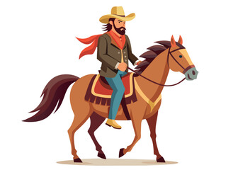 Fototapeta premium cowboy on horseback with his characteristic clothing-