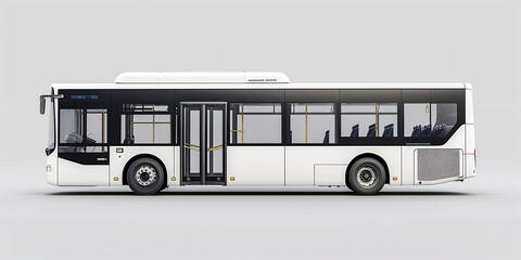 Side view of modern bus in white background