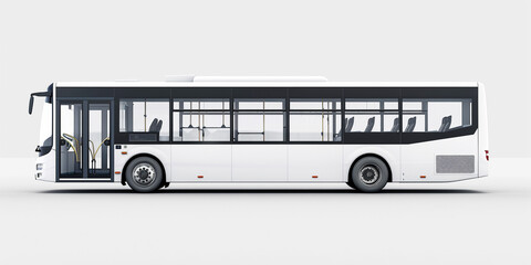 Side view of modern bus in white background