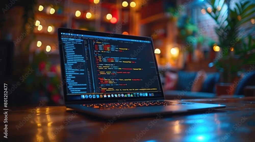 Leinwandbilder Closeup coding html and programming on screen laptop, development web, developer