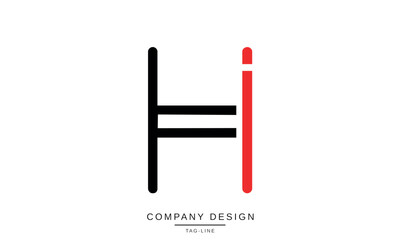 HI, IH Abstract Letters Logo Monogram Design Font Icon Symbol