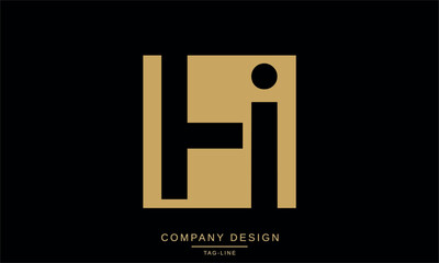 HI, IH Abstract Letters Logo Monogram Design Font Icon Symbol