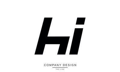 HI, IH Abstract Letters Logo Monogram Design Font Icon Symbol