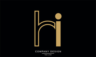 HI, IH Abstract Letters Logo Monogram Design Font Icon Symbol