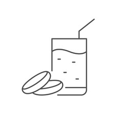 Drink and cookies line outline icon